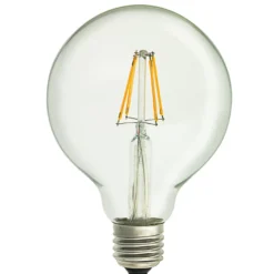 Ledpære E27 klar glob filament 8 Watt 2700 Kelvin 95 mm - Dimbar