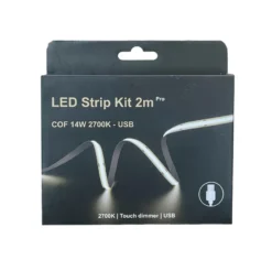 LED Strip kit 14W 2700 Kelvin med USB og dimmer - 2 meter