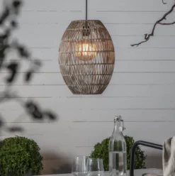Linde utendørs lampeskjerm 30 cm IP44 - Grå/beige