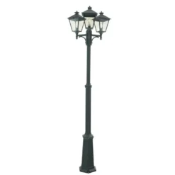 London 483 lyktestolpe 185-275 cm 3 lyktehoder - Svart