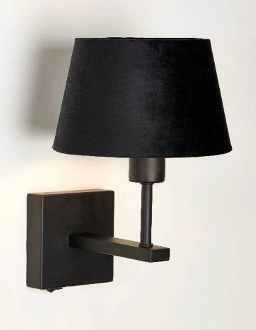 Mango vegglampe m/skjerm - Svart
