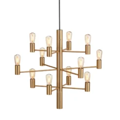 Manola takpendel 12 lys - Satin Messing