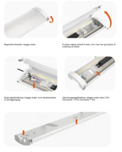 Mega Batten lysarmatur 40W 3000/4000K IP44 - 122 cm
