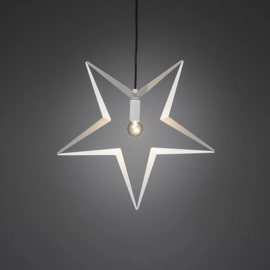 Metallstjerne 45 cm - Hvit