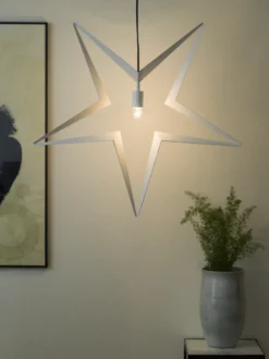 Metallstjerne 45 cm - Hvit