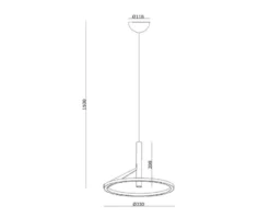 Mind 330 takpendel 12,6W 2700 Kelvin RA90 dimbar - Svart