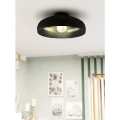 Mogano takplafond 40 cm E27 - Svart
