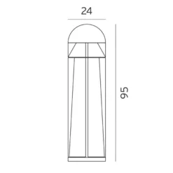 Narvik 557 vandalsikker pullert 95 cm 21,8W 3000K IP65 IK10