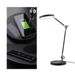 Numis skrivebordslampe 11W 2700-6500 Kelvin 3-step dim - Trådløs lader for mobil