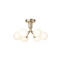 Nuura Apiales 6 taklampe børstet messing / opal glass