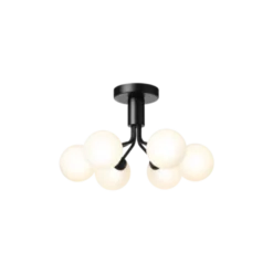 Nuura Apiales 6 taklampe satengsort / opal glass