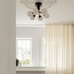Nuura Apiales 6 taklampe satengsort / opal glass