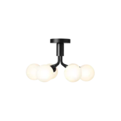 Nuura Apiales 6 taklampe satengsort / opal glass