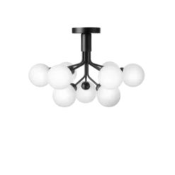 Nuura Apiales 9 taklampe satin svart/opal