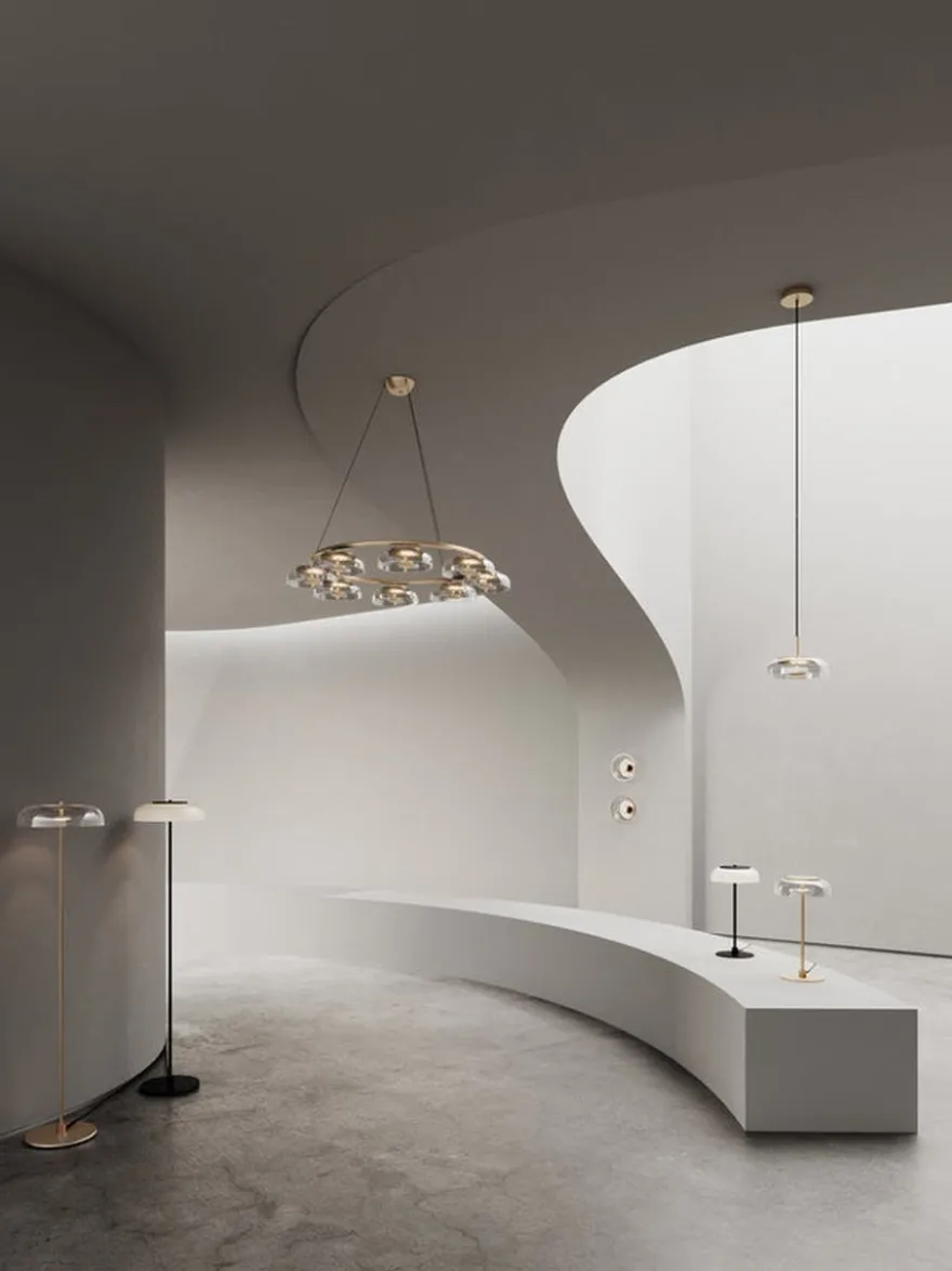 Nuura Blossi gulvlampe Nordic Gold