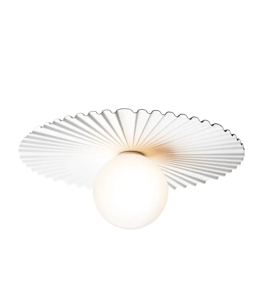 Nuura Liila Muuse vegglampe/taklampe - medium - Hvit / opal
