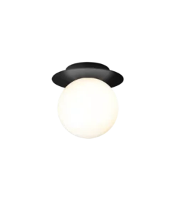 Nuura Liila 1 vegglampe/taklampe - medium - svart / opal glass