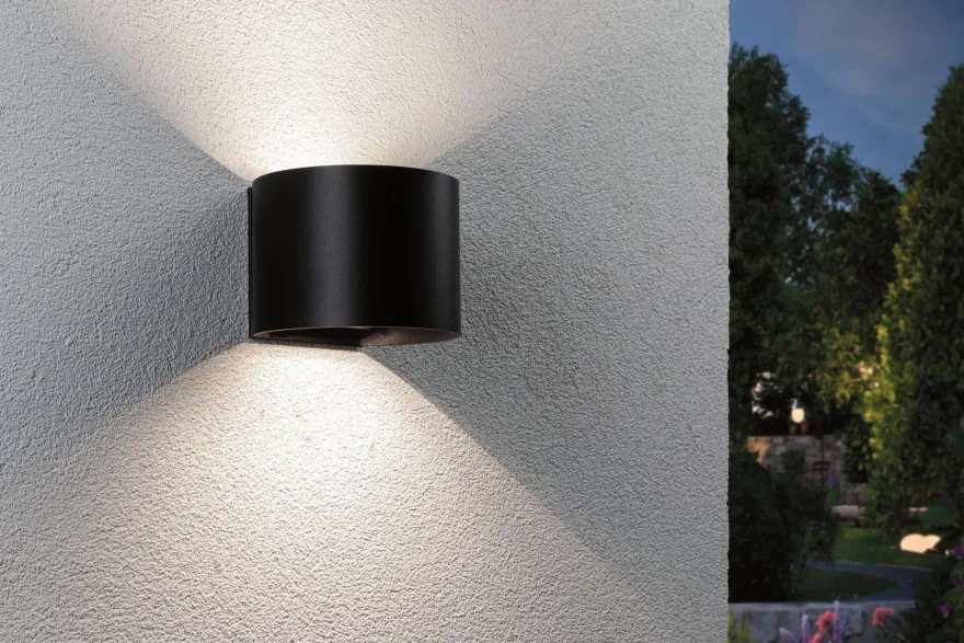 Nyara rund oppladbar vegglampe opp/ned lys med sensor