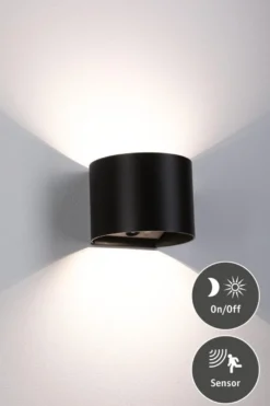 Nyara rund oppladbar vegglampe opp/ned lys med sensor