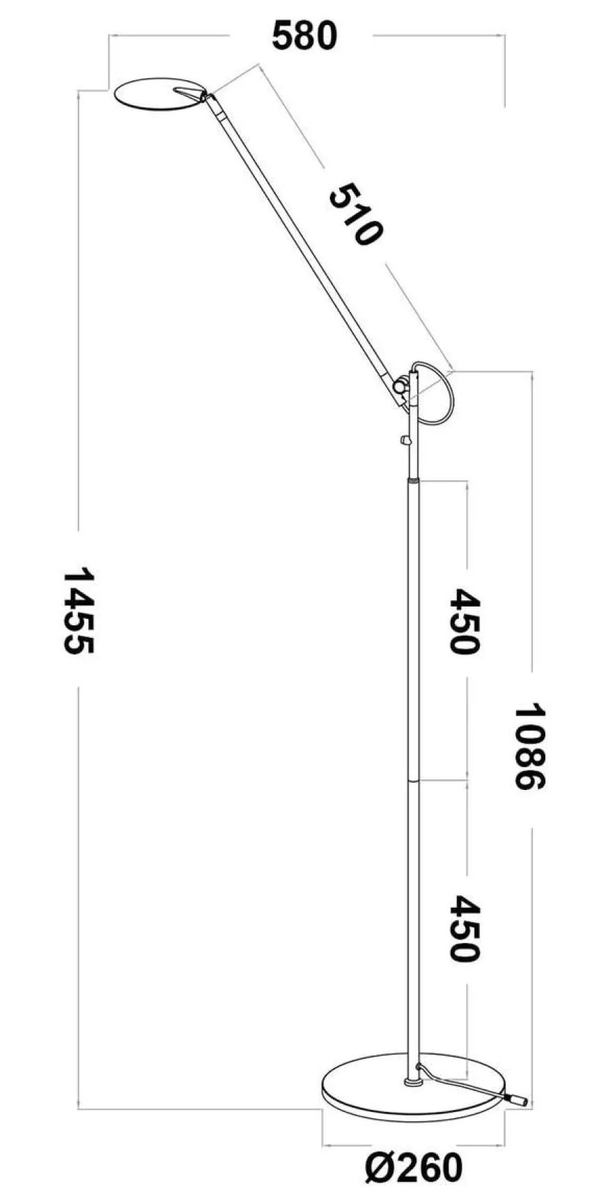 Orbit gulvlampe 7W 2700 Kelvin - Dimbar
