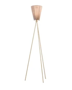 Oslo Wood gulvlampe beige med skjerm