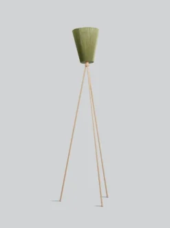 Oslo Wood gulvlampe beige med skjerm