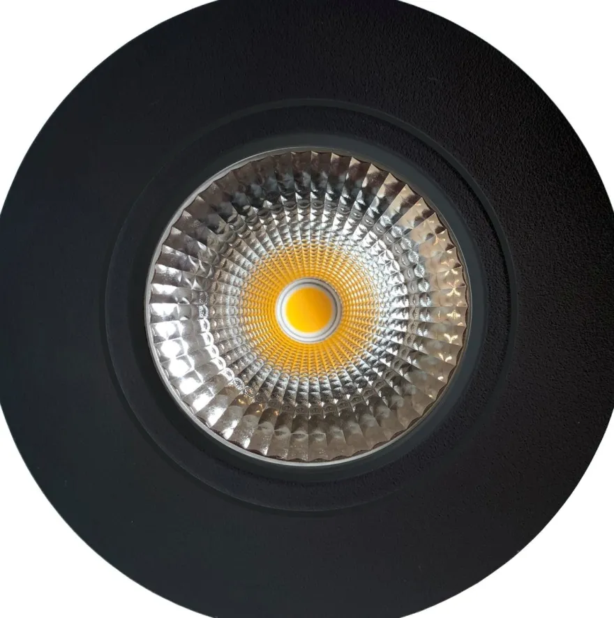Out tiltbar lavtbyggende downlight utendørs 11W 3000K IP65 RA90 dimbar - Svart