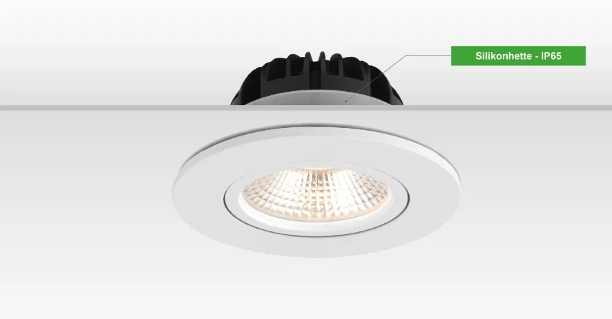 Out tiltbar lavtbyggende downlight utendørs 11W 3000K IP65 RA90 dimbar - Hvit
