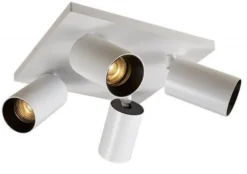 OZ K4 taklampe med 4 spotter - hvit/Svart
