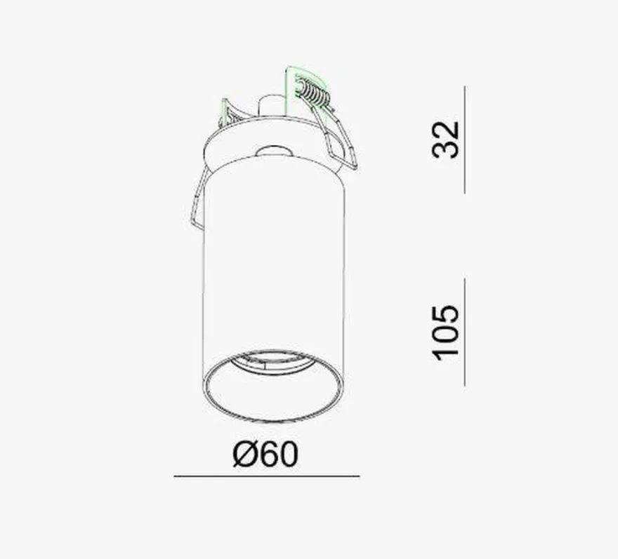 Oz Recessed downlight spot - signal Hvit/Svart