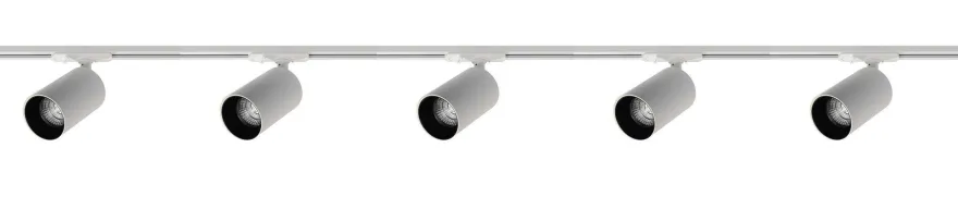 Oz spotskinne 5 spotter 2 meter - Pure white/Svart