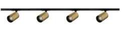 Oz spotskinne 4 spotter 2 meter - Svart/Messing