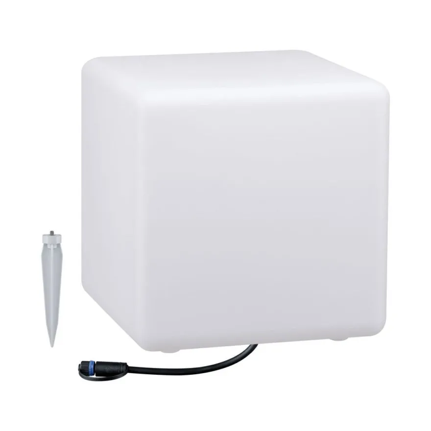 Plug & Shine Cube 30x30 cm 6,5W 3000 Kelvin IP67 - Med jordspyd