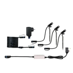 Plug & Shine Platini spot med spyd 2W 3000 Kelvin IP65 - 3 pakning med strømforsyning