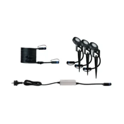 Plug & Shine Sting spot med spyd 6,4W 3000 Kelvin IP67 - 3 pakning startsett