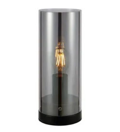 Post bordlampe 12 - Svart/Røykfarget