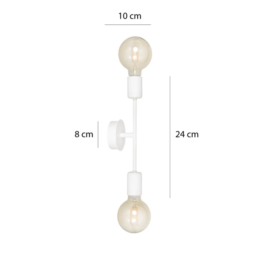 Proton vegglampe 2 lys - Hvit