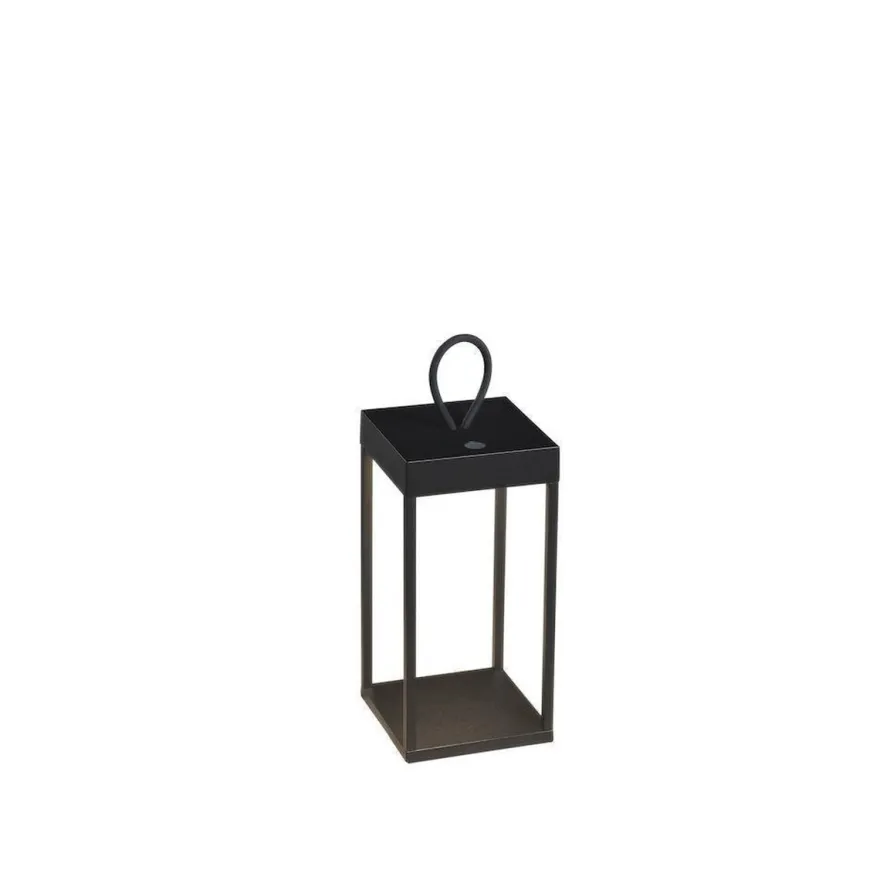 Ravello lanterne 30 cm oppladbar IP54 utendørs - Svart