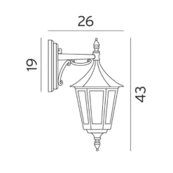 Rimini vegglampe utendørs ned IP54