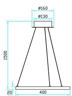 Ringo 40 cm takpendel 12W 2700 Kelvin RA90 dimbar - Svart