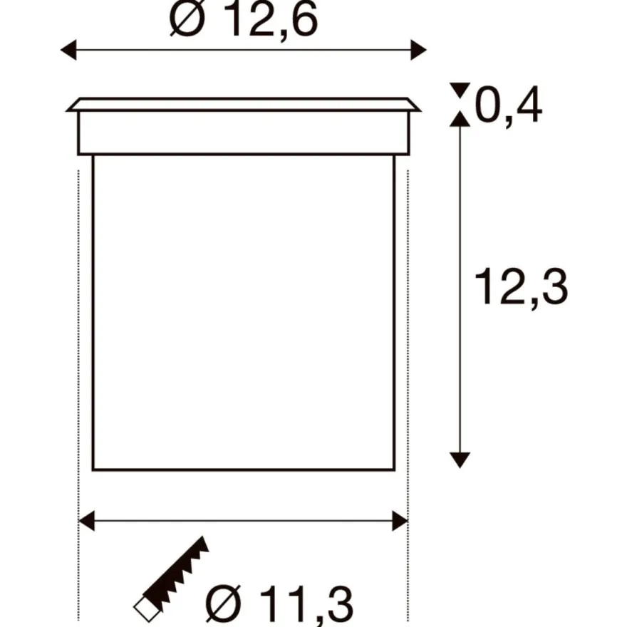 Rocci 125 rund nedfellbar uplight 6W 3000 Kelvin IP67