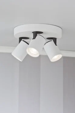 Rollo rund taklampe 3 spotter - Hvit/Svart