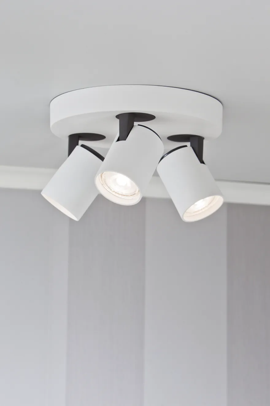 Rollo rund taklampe 3 spotter - Hvit/Svart