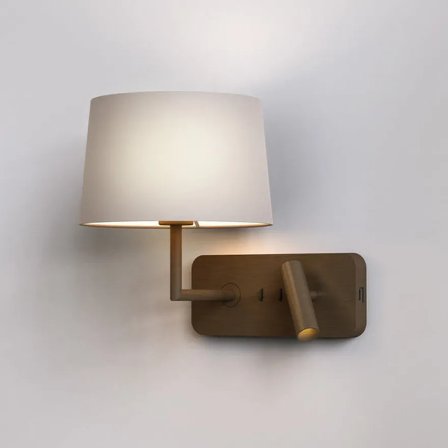 Side by Side Grande vegglampe m/USB