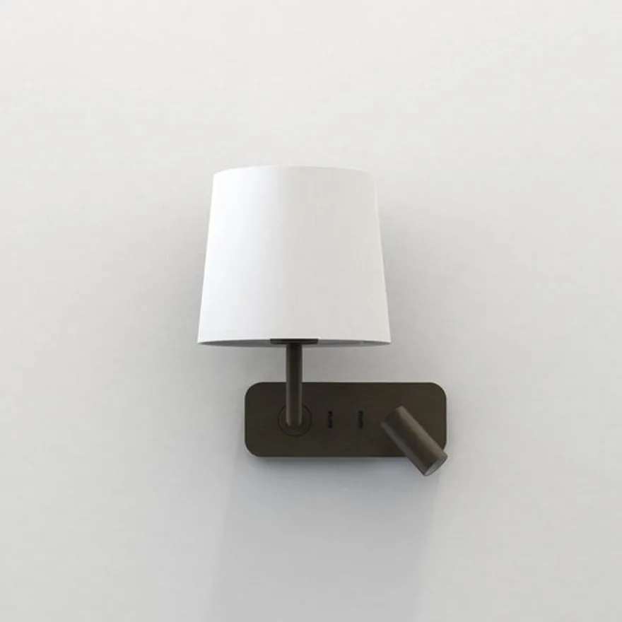 Side by Side vegglampe med skjerm