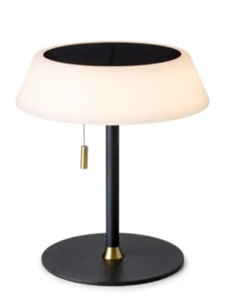 Solar portabel bordlampe utendørs IP54 oppladbar USB-C og solcelle