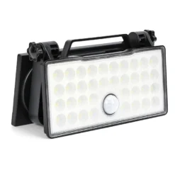 Solar portabel vegglampe 10W 3000 Kelvin IP65 utendørs med solcelle og sensor