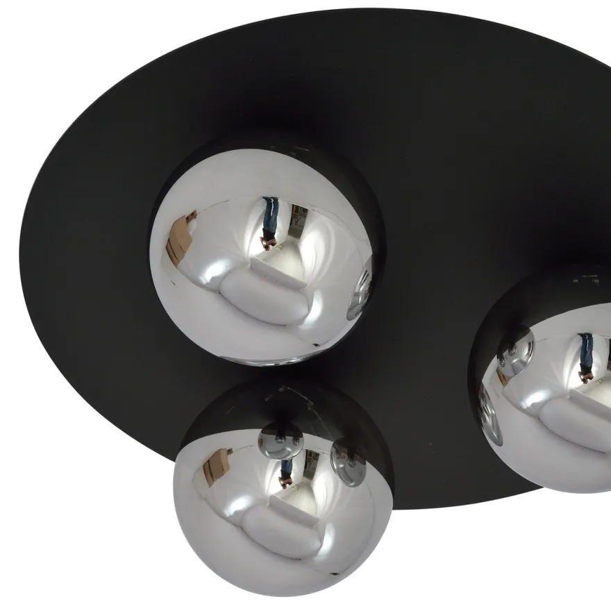 Solar taklampe 3 lys - Svart/Røykfarget