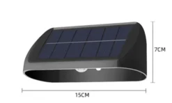 Solar vegglampe 2W 3000 Kelvin IP65 utendørs med solcelle