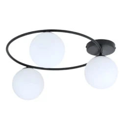 Sopra taklampe 3-lys - Svart/Opal